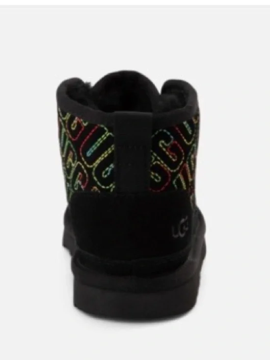 UGG NEUMEL II GRAPHIC STITCH Multi Color BLACK SUEDE BOOTS Chukka Size 13 - Picture 3 of 7